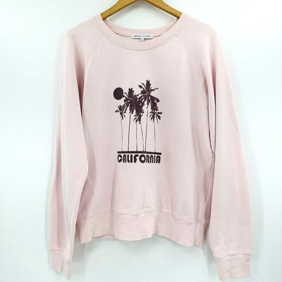 Rebecca Minkoff Pink California Jennings Crew Oversized Graphic Large Sweatshirt - Picture 2 of 8